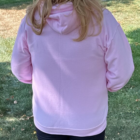 New Gildan Heavy Blend Pink Hooded Sweatshirt with Kangaroo Pockets - Picture 4 of 8